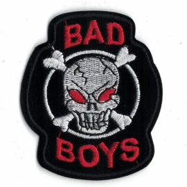 Patch - BAD BOYS with red-eyed skull with crossed bones