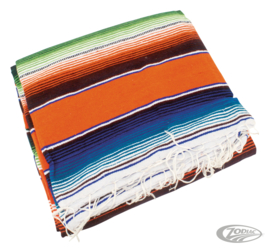 Mexican blanket - Multi Color - with Black leather holder