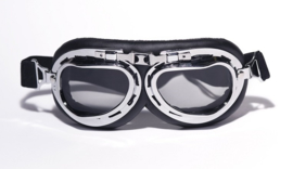 Goggles - Red Baron style - Chrome / Smoke