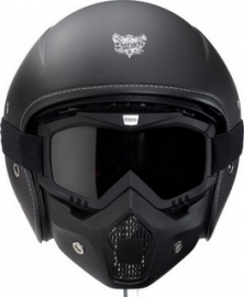 Barock - Pilot Helmet  - integrated tinted visor -  Flat Black - ECE 22.05