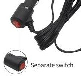 12V Extension Cord Power Switch Adapter - 4 meters