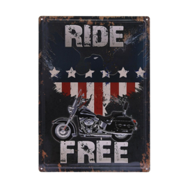 Large Metal Plate - Live to Ride - Eagle