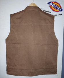 Brown Denim Vest  'Sonny' - 6 pockets