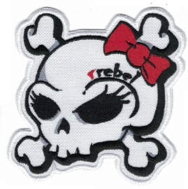 135 - PATCH - Rebellious skull with red ribbon - RRebel