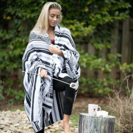 Mexican Blanket - Gray, White and Black Vera Cruz