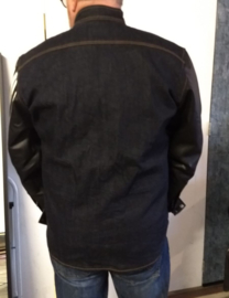 Leather sleeved Para-Aramid & RAW Denim Biker Shirt