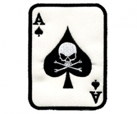 171 - PATCH - Ace of Spades - Playing Card with Skull and Bones