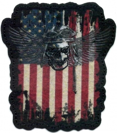 020 - PATCH - American Flag with Rider Skull and Wings