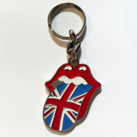 Metal Keychain - The Rolling Stones - UK Tongue Logo - Union Jack