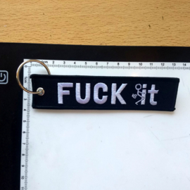 Embroided Keychain - Black & White - FUCK IT