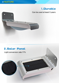 Security LED - PIR outdoor low & bright light - SOLAR