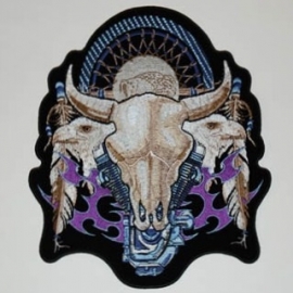 000 - Patch - V-Twin Engine & Bull Skull - Medium