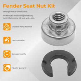 Knurled Seat Screw Bolt + Cover Set + Nut Set - Silver / Alu