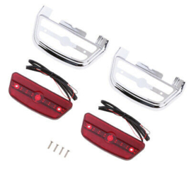 Passenger Floorboard Cover - RED LED lights - Chrome