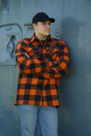 Lumber Jack is Back! - Longhorn Flannel Shirt - Black & Orange