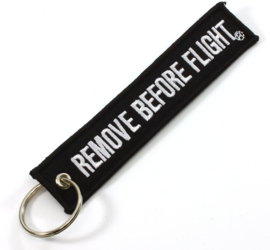 Embroided Keychain - Black & White - REMOVE BEFORE FLIGHT