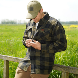 Lumber Jack is Back! - Longhorn Flannel Shirt - Black & Olive