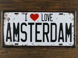 Funny Plate - I love Amsterdam