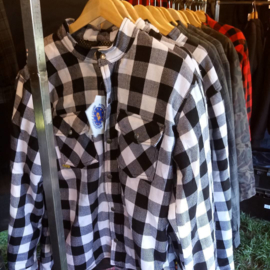 Protective LumberJack Shirt - White Black Checker - 100% Full KVLR
