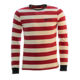 13 1/2 TSR LONGSLEEVE RED/WHITE - SMALL ONLY
