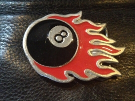 B114 - Belt Buckle - Eightball Flame