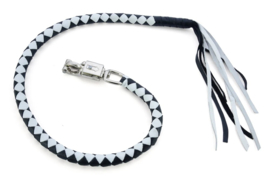 Get Back Whip - Biker Whip - Black & White Leather