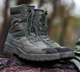 Sniper/Combat Boots - Army Green - Leather DeLuxe (Zipper)