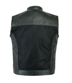 PERFORATED LEATHER & MESH - Side Pockets MC Vest