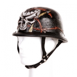 German Helmet, 3D - Barbed Wire & Skull