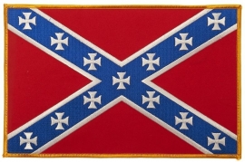 000 - BACKPATCH - Confederate flag with maltese crosses - Rebel flag