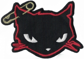 088 - Patch - Red PussyCat with Golden Piercing
