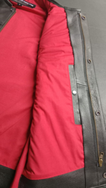 Leather MC-Vest - DeLuxe- Round Neck - Side Zippers