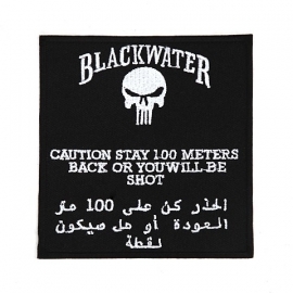 156 - PATCH - BLACKWATER - Punisher - Stay 100 meters back or you will be shot