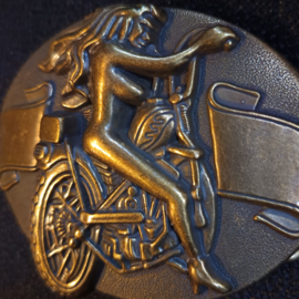 Lady on a Chopper - Belt Buckle