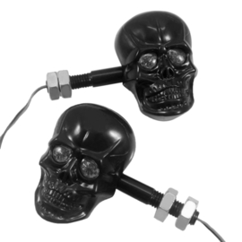 Black Turn Signals - Power LED - SKULL