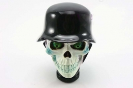 Gear Shift Knob - Shifter - Rider Skull with Black German War Helmet
