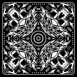 Original KD Skull Bandana - Black & White