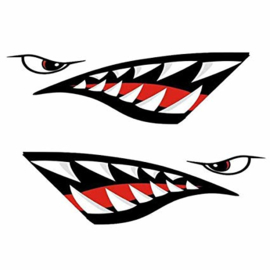 Fairing / Car Decals - set of 2 - Left & Right - Shark Teeth - War Bomber