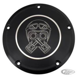 Harley Derby Cover - Black billet cover - Piston Helmet 2015-up Touring