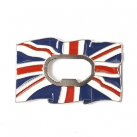 Belt Buckle UK flag with bottle opener