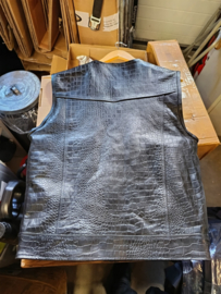 The Croc - Black Leather Vest - MC Vest