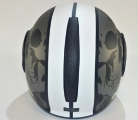 BEON B707 HELMET - Black & White - Skull