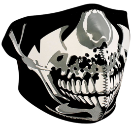 Face Mask - Half - Zan HeadGear USA - Chrome Skull