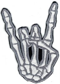 Patch - SILVER - Skeleton Rock Hand