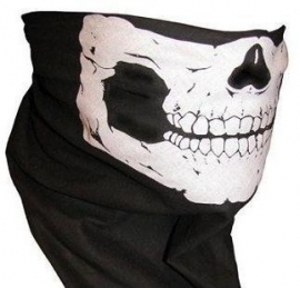 Tunnel / Tube / Buff - Half Skull - Zwart / Wit