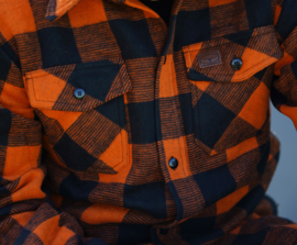 Lumber Jack is Back! - Longhorn Flannel Shirt - Black & Orange