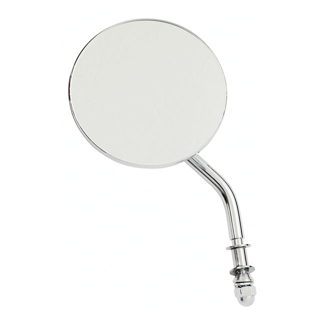 CHROME - 4" Round Mirror. - Short Stem