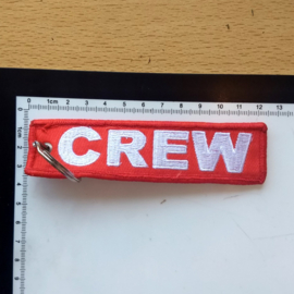 Embroided Keychain - Red & White - CREW