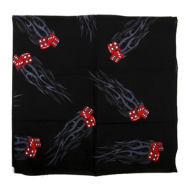 Large Black Shawl - Red Dices