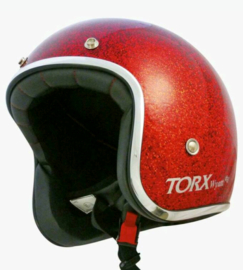 Torx Red Metal Flake - Jet Helmet - ECE EU